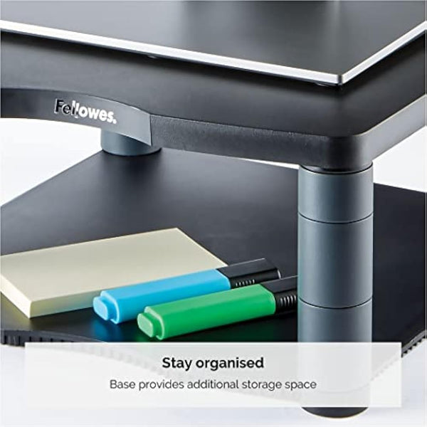 Fellowes Premium Height Adjustable Monitor Stand , Black