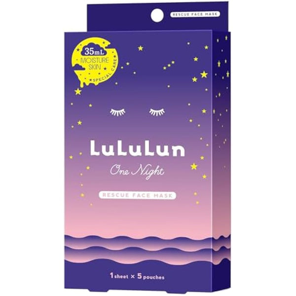 Lululun One Night Rescue Moisturizing Face Mask 5psc