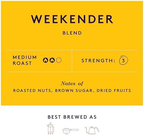 Union Coffee | Weekender | Espresso Coffee Beans | Medium Roast | Pack of 1kg
