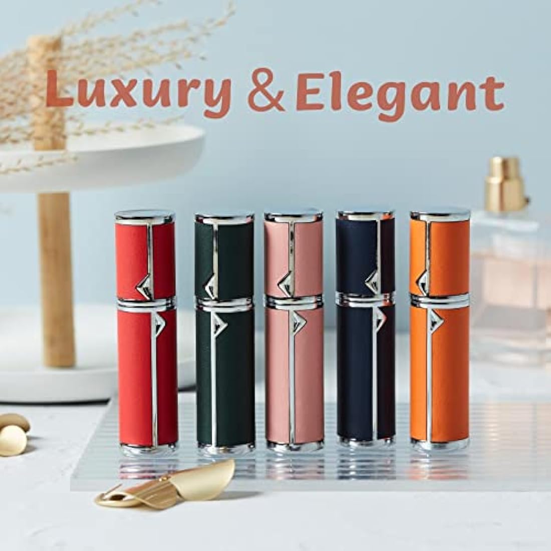 VVGAOGES Perfume Atomiser,Portable Refillable Empty Perfume Spray,Mini Perfume Bottles Empty for Travel 5 ml (YB-White)
