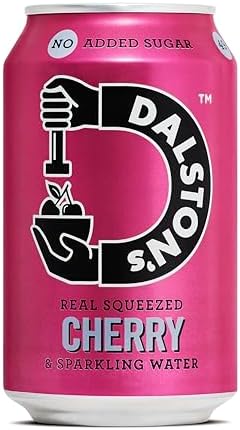 Dalston's Sparkling Cherry Soda (24 x 330ml) - Real Pressed Cherries & Sparkling Water - 46 Kcal - No Added Sugar - No Artificial Sweeteners - Healthy Alternative - Low Calorie - Vegan