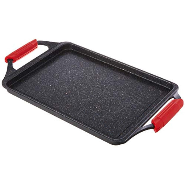 WECOOK! Ecochef Induction Roasting Pan, 43 x 25 cm, Cast Aluminum, Non-Stick Titanium Quantanium Ecological Without PFOA, 5 mm Thickness, Silicone Handles, Ceramic Hob, Gas, Oven