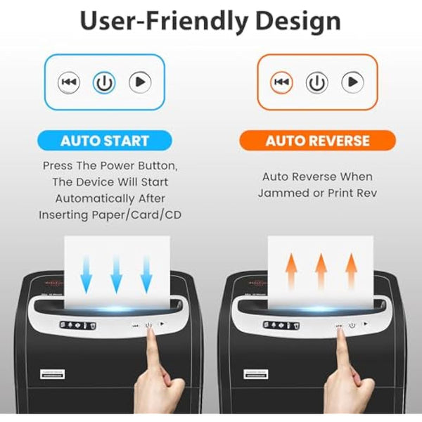 VidaTeco Mirco-Cut Paper Shredder Heavy Duty, 18-Sheet Shreds Paper/Card/Staple/Clip Paper Shredder for Home Office Use, Security Level P-4 Jam Proof System 30L Pullout Basket and Wheels