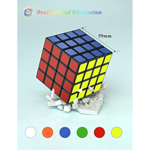 ROXENDA Speed Cube, Original Speed Cube Super-Durable Sticker with Vivid Colors (4x4x4)