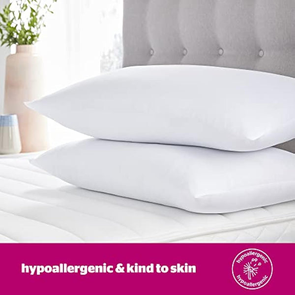 Silentnight Ultrabounce Pillows 4 Pack - Soft Medium Support Comfortable Bouncy Pillows for Stomach, Back and Side Sleepers - Machine Washable and Hypoallergenic Bed Pillows - Pack of 4