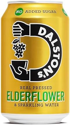 Dalston's Sparkling Elderflower Soda (24 x 330ml) - Real Pressed Elderflower & Sparkling Water - 46 Kcal - No Added Sugar - No Artificial Sweeteners - Healthy Alternative - Low Calorie - Vegan