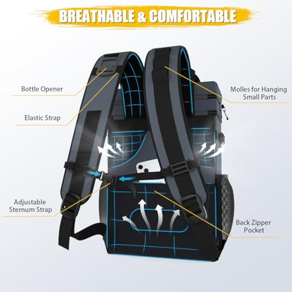 Cool Backpack 30L/20L Cool Bag Backpack Large Foldable 40/24 Cans Cool Backpack Large Thermal Backpack Insulated Backpack with Cooling Compartment Cooling Backpacks Shopping Backpack for Beach Picnic