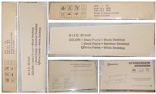 ERGOMAKER Height Adjustable Standing Desk Converter - 101cm (40 Inch) Wide Platform Tabletop Workstation - Quick Sit to Stand Desk Riser for Dual Monitors White