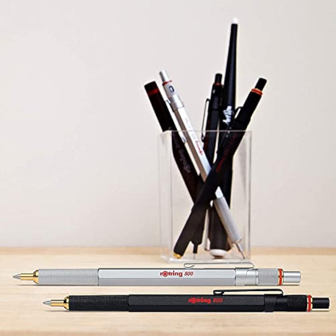 rOtring 800 Ballpoint Pen | Medium Point | Black Ink | Black Barrel | Refillable