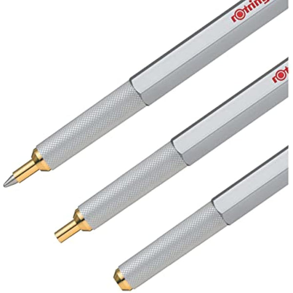 rOtring 800 Ballpoint Pen | Medium Point | Black Ink | Silver Barrel | Refillable