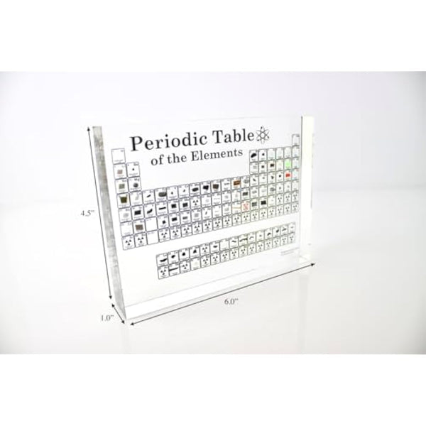 Engineered Labs Heritage Periodic Table of Elements, Made In USA, Acrylic Periodic Table With Real Samples
