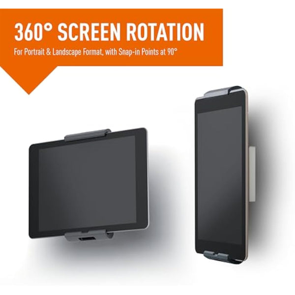 Durable Aluminium Wall Mounted Tablet Holder - Anti Theft Lockable & Rotatable 360° - Universal Mount for 7-13" iPad, Samsung, Surface & More - Security Bracket