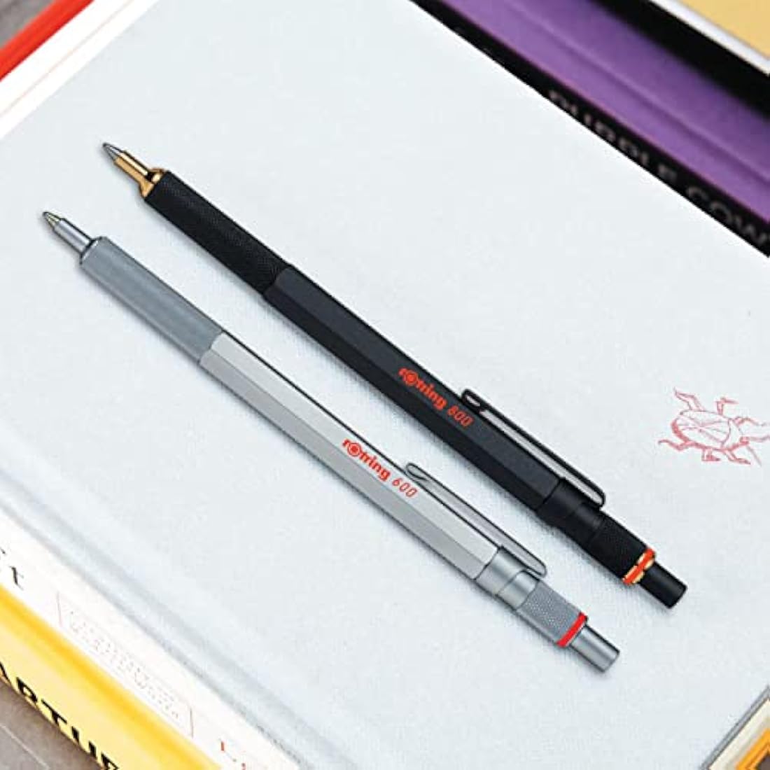 rOtring 800 Ballpoint Pen | Medium Point | Black Ink | Black Barrel | Refillable