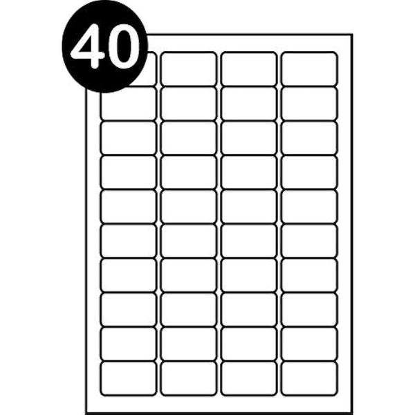 SmithPackaging A4 Self Adhesive Address Labels, 40 Labels Per Sheet, 100 Sheets, 45.7 x 25.4mm 4000 Labels