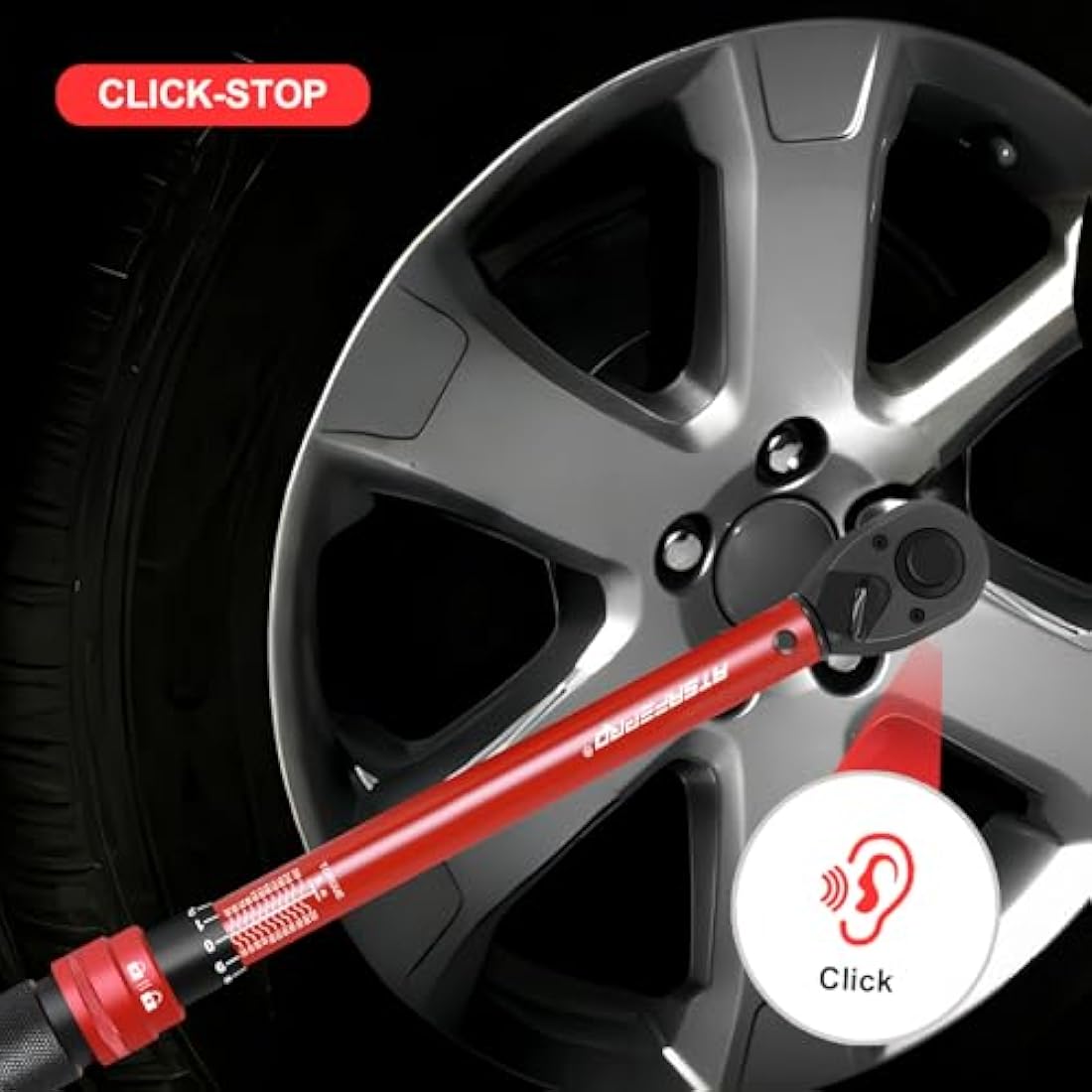 ATsafepro Torque Wrench 1/2 Inch 20-230 Nm, Dual-Direction Adjustable Wheel Torque Wrench, Accuracy ± 3% 72 Tooth Drive Click for Automobile Maintenance