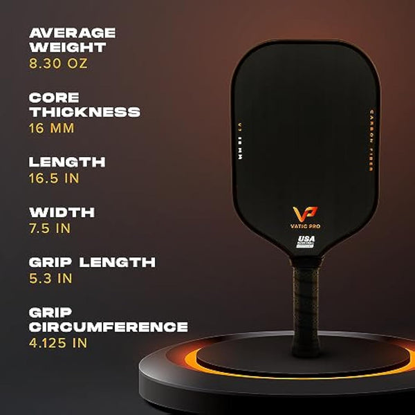 Vatic Pro Kohlefaser, 16 mm, thermogeformt mit Schaumstoffwnden, inkl. Paddelabdeckung