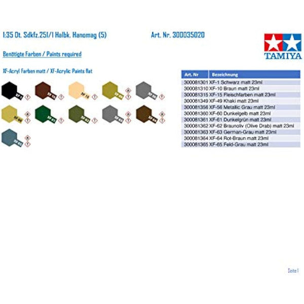 German Hanomag Sd.Kfz.251/1 Military 1:35 Plastic Model Assembly Kit