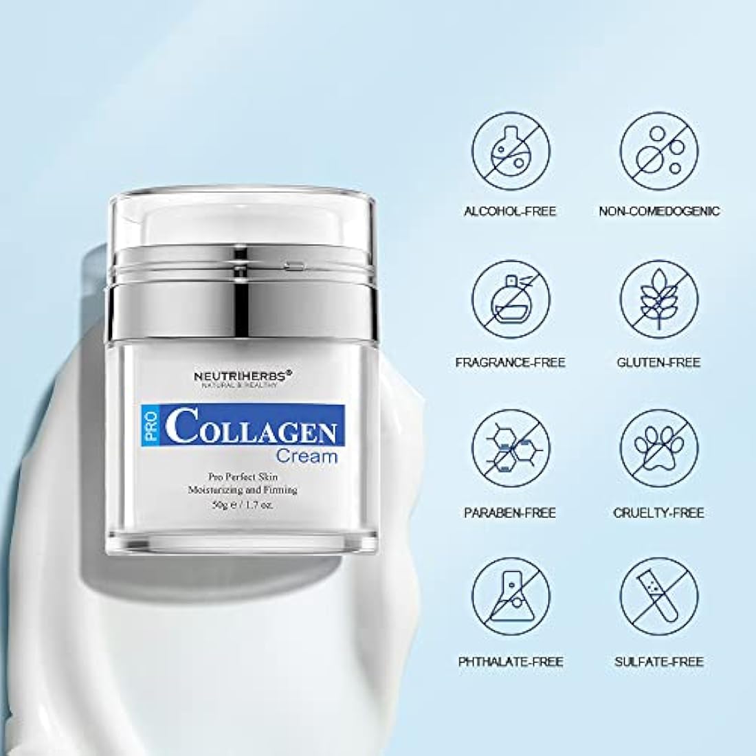 Neutriherbs Face Cream Collagen Facial Moisturizer, Reduce Black Spots and Blemishes,Persistent Moisturizing Reduce Fine Lines 1.7OZ