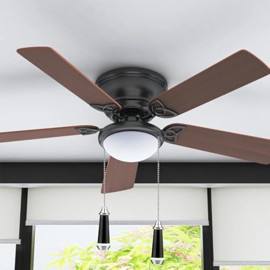 TXErfolg 2Pcs Light Pull Chain Extension with Ball Chain 85cm Length Bathroom Light Pull Cord Handle Chrome Light Switch Pull Chain for Shower/Ceiling/Toilet Light Fan Switch Blinds(Black)