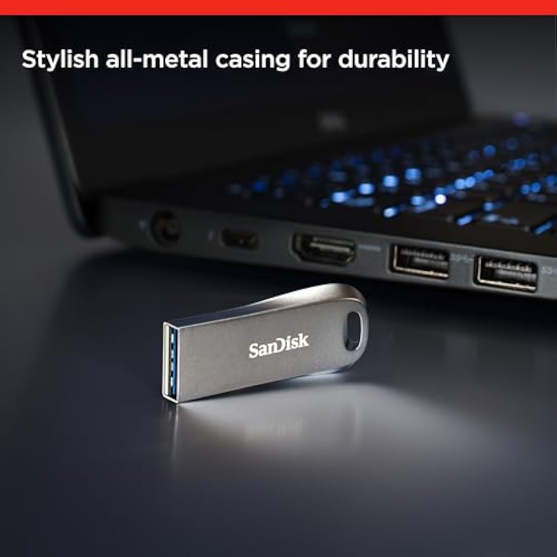 SanDisk Ultra Luxe 128 GB USB Flash Drive USB 3.1 up to 150 MB/s, Silver