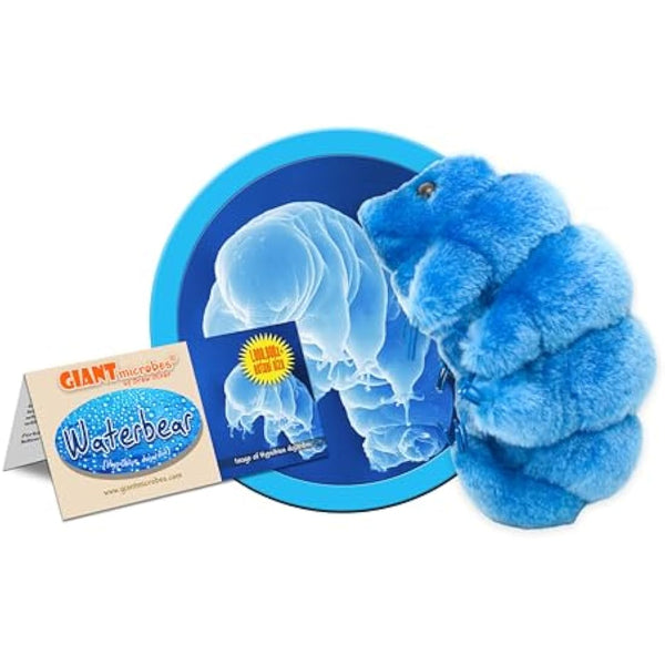 GIANTmicrobes Waterbear Plush - Learn About Microscopic Life with This Cuddly Plush, Unique Gift for Family, Friends, Tardigrade Fans, Scientists, Educators and Students