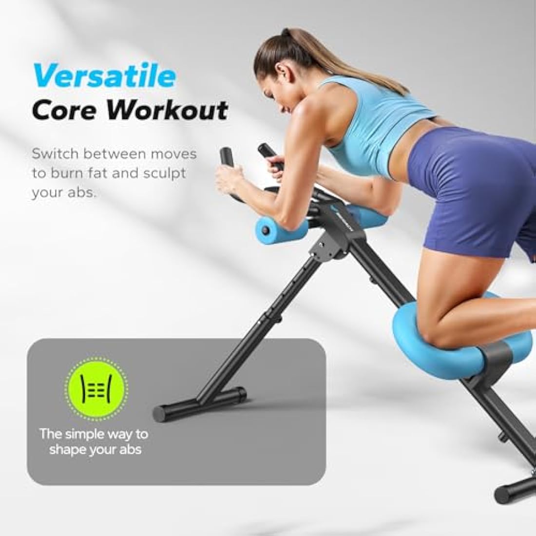 MERACH Ab Machine, Abs Workout Equipment, Adjustable Ab Trainer Machine for Abs Workout at Home Gym, Foldable, Knee Protection