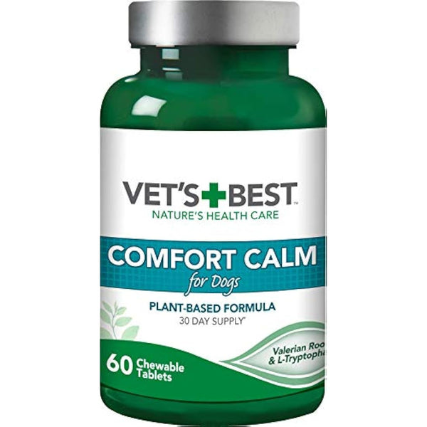 Vet's Best Comfort Calm Calming Dog Supplements | Dog Calming Aid | Promotes Relaxation and Balanced Behaviour | 60 Chewable Tablets