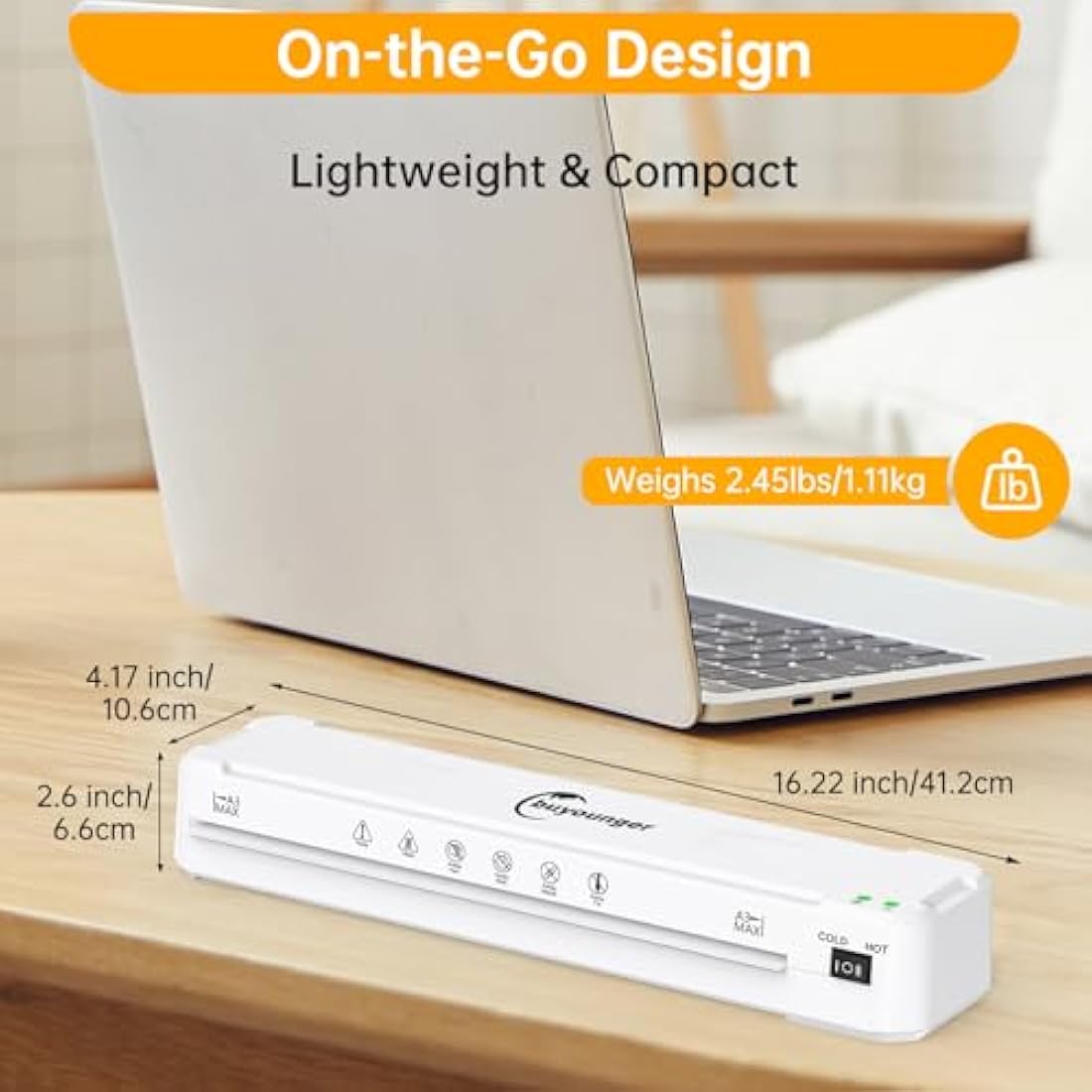 Laminator A3, Laminator Machine with Hot and Cold Settings and 30 Pouches for A3 A4 A5 A6, and Paper Trimmer and Corner Rounder for Home Office