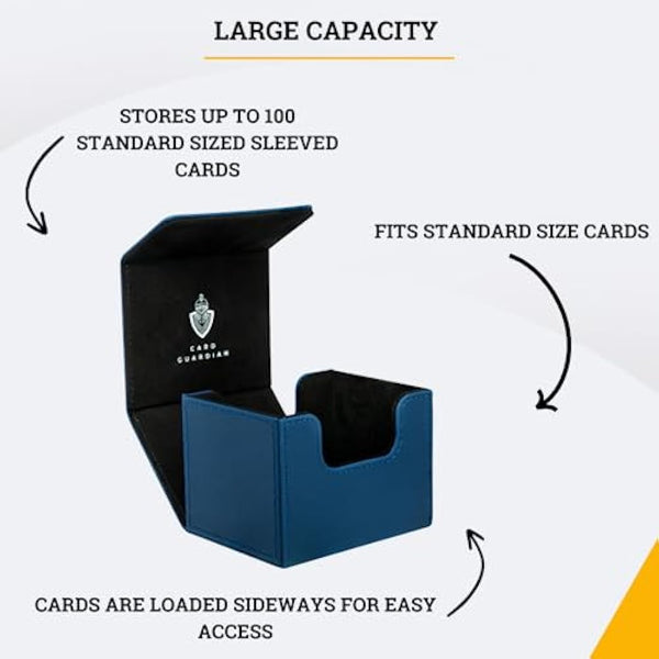 Card Guardian - Premium Deck Box for 100+ Cards for Trading Card Games TCG (Blue)