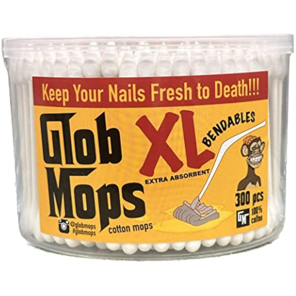 Glob Mops BENDABLE XL Cotton Swabs 6-Pack Bundle | Extra Absorbent | Eco-Friendly | 1800 Total Mops