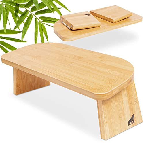 MY FAT GORILLA Ergonomic Bamboo Meditation Stool, Foldable Bamboo Bench, Yoga Seat for Deep Meditation, Comfortable Relief for Knees, Sturdy,