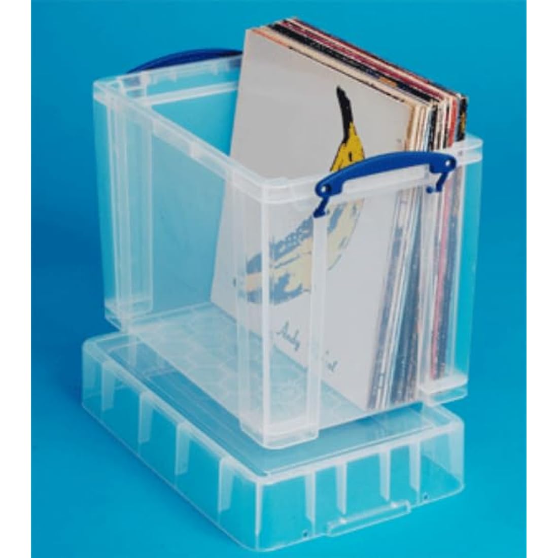 Really Useful Plastic Storage Box 19 Litre with XL Lid Clear - Secure, Transparent, and Stackable Storage Solution for 12" Files (‎39.5 x 33 x 25.5 cm)