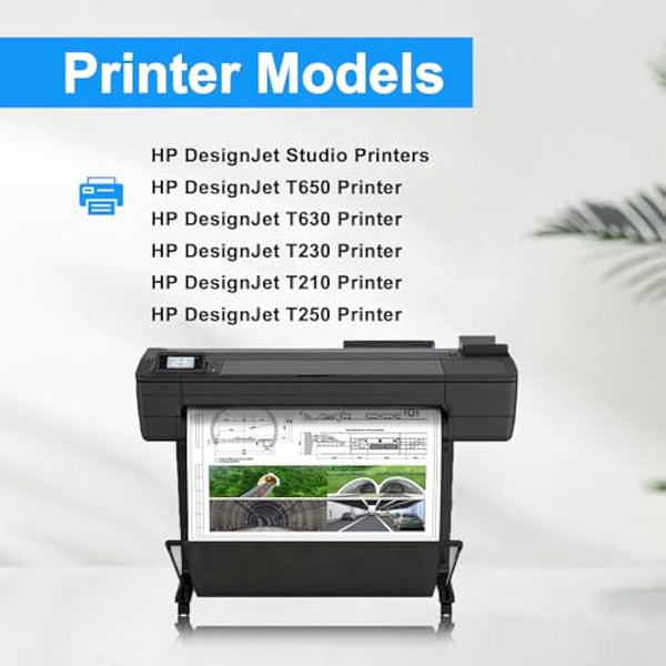 LCL 712 712XL Black high capacity 80-ml Ink Cartridge Replacement for HP 712 3ED71A 3ED70A DesignJet T650 T630 T250 T230 T210 & Studio Large Format Plotter Printers (2-Pack)