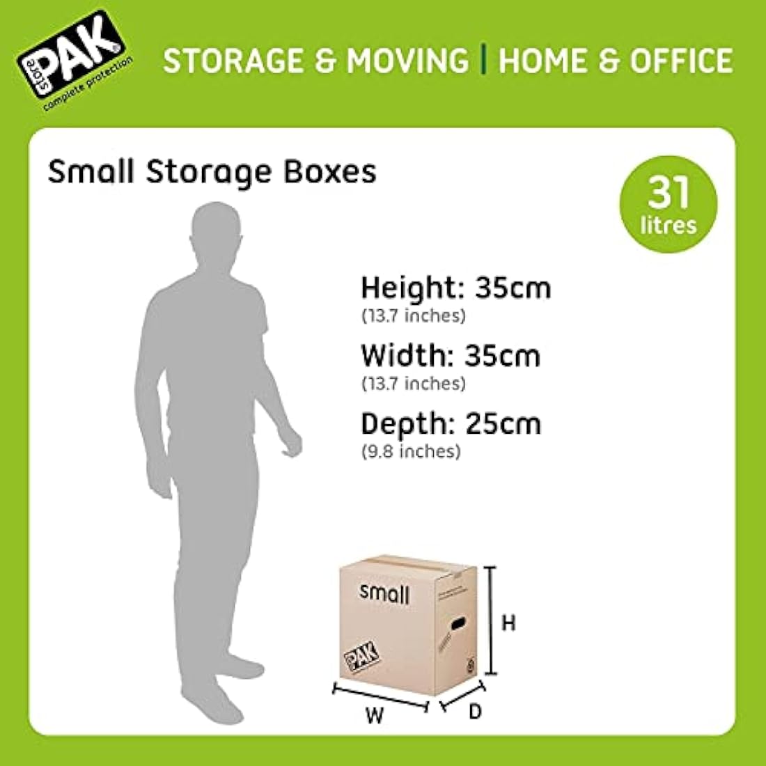 StorePAK Strong Boxes with Carry Handles - Pack of 7 Small Storage Boxes (30 Litres) - Durable, Recycled, and Easy-to-Use
