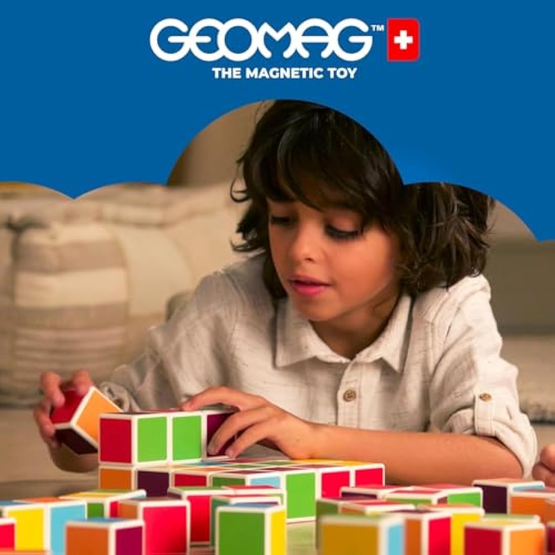 Geomag 128 Magicube Free Building 27 - Educational Building Set, 27 Magnetic Cubes, multicolor