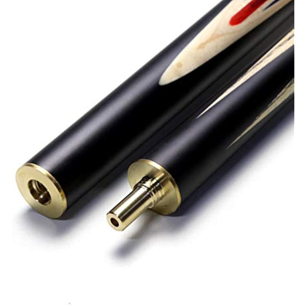 CUESOUL 57" Handcraft 3/4 Jointed Ebony Snooker Cue with Union Jack Flag Design