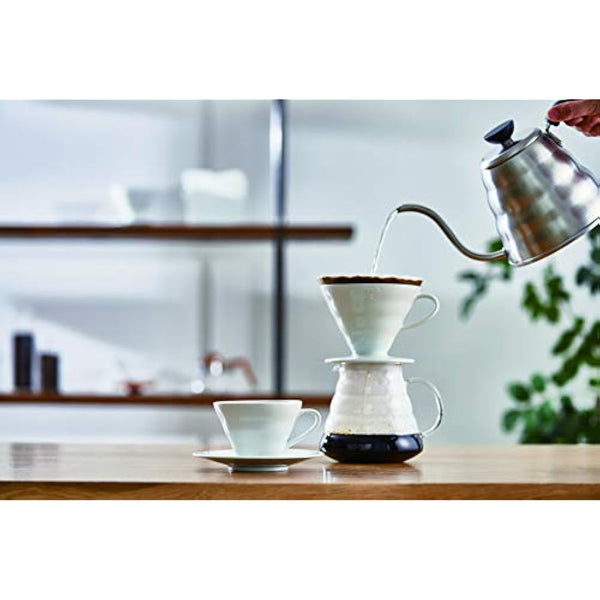 Hario V60 Ceramic Coffee Dripper | V-Shaped Cone Coffee Dripper With Heat Retention, Red, Size 02