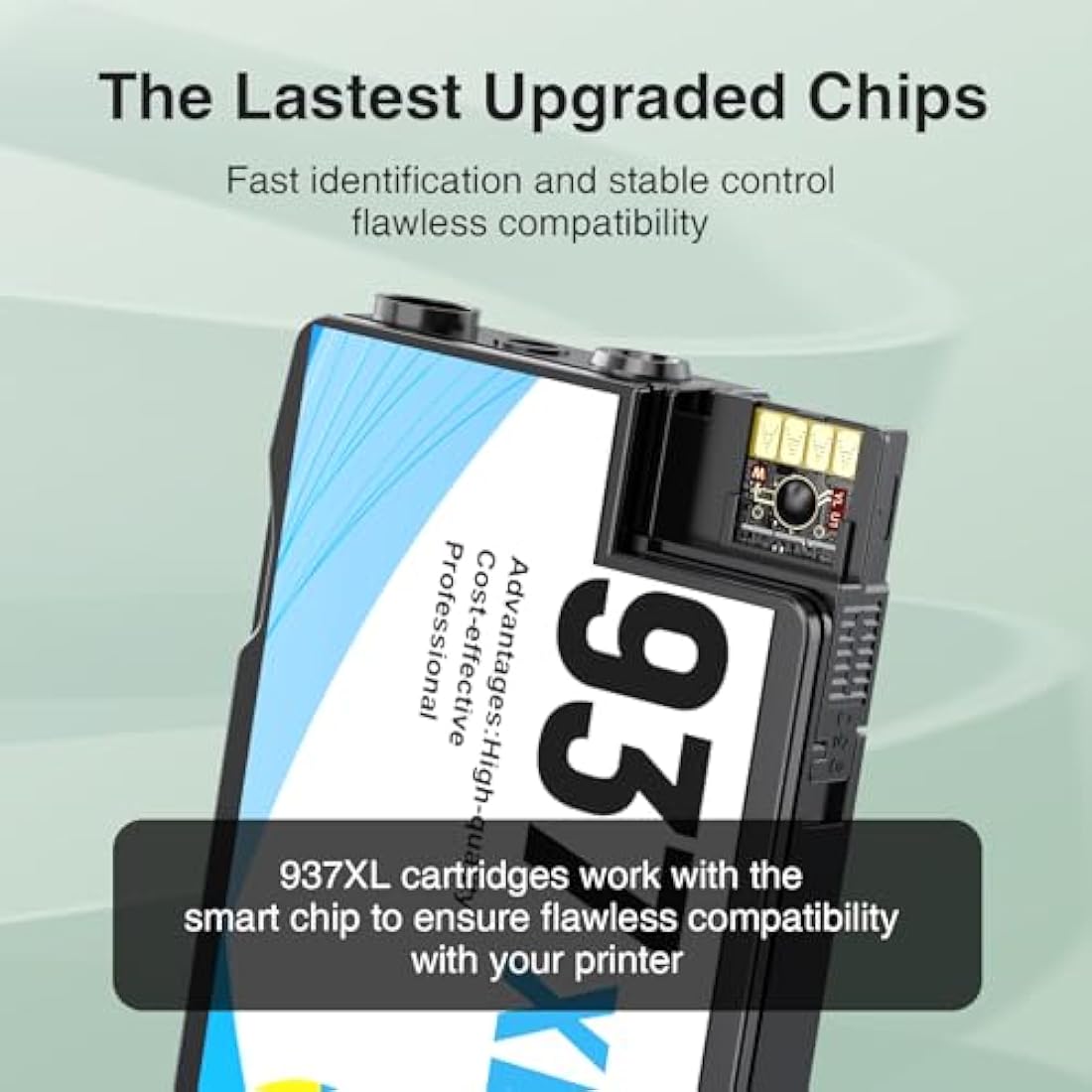 colorfly 937XL 937e (with Chip) Ink Cartridges Compatible with HP 937XL 937E 937 HP Officejet Pro 9110b 9120b 9130b 9720 9730 (4 Pack)