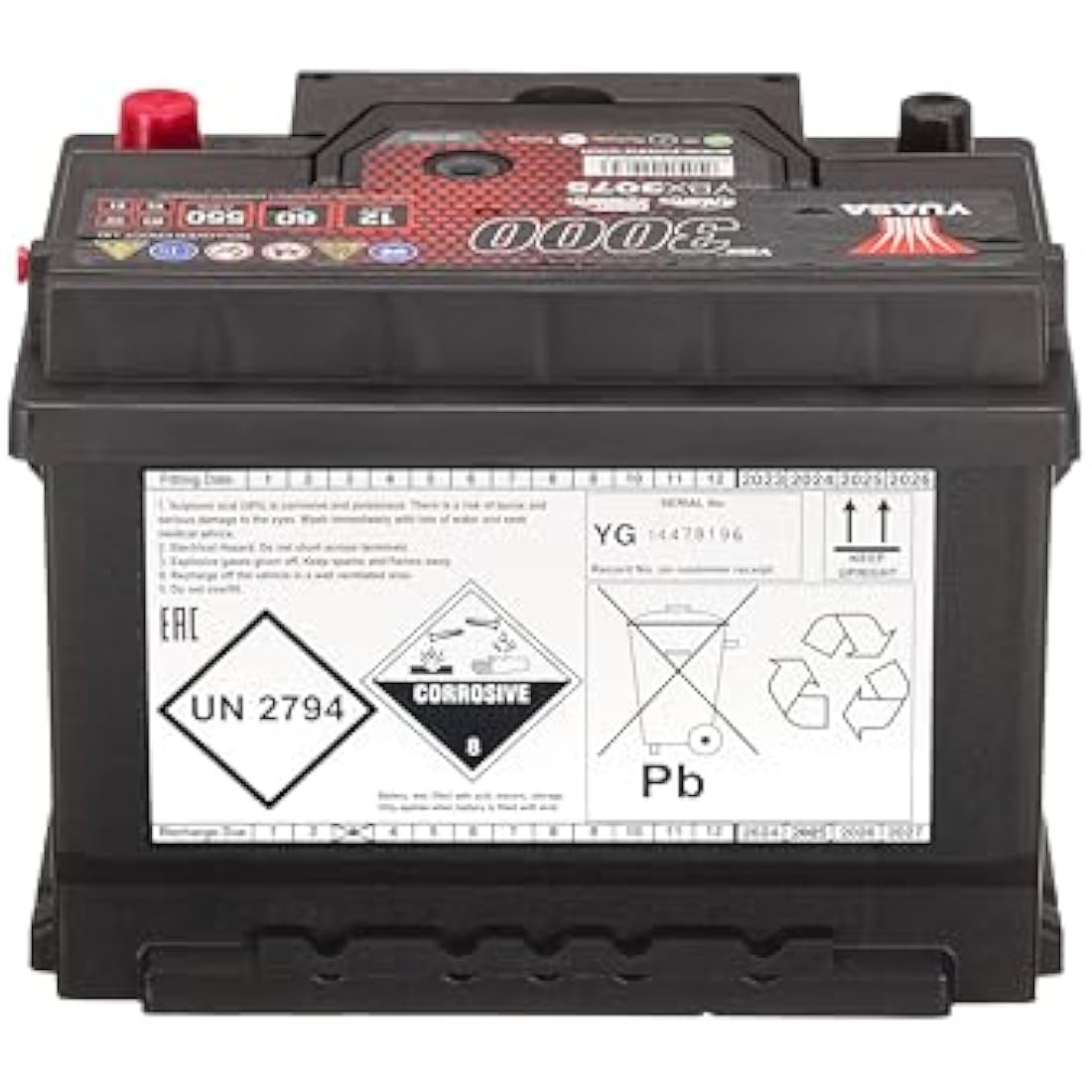 Yuasa YBX3075 12V 60Ah 550CCA Sealed Maintenance Free Car Battery