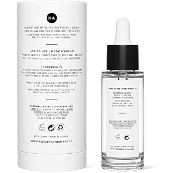 Pestle & Mortar 2% Pure Hyaluronic Acid Serum for face with Vitamin B5, Super-hydrating, Anti ageing, instantly plumps-up the skin, Reduces fine lines and wrinkles, Vegan & Cruelty-Free 30ml