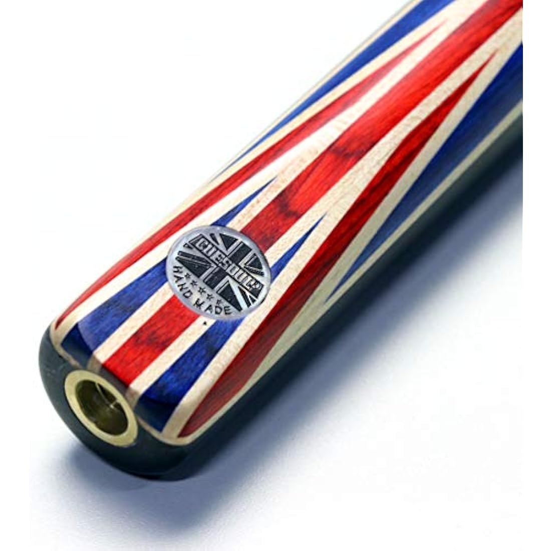 CUESOUL 57" Handcraft 3/4 Jointed Ebony Snooker Cue with Union Jack Flag Design