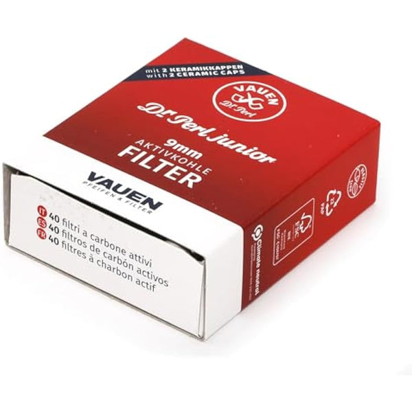 40 x 9mm Charcoal Pipe Filters Vauen dr. Perl Junior