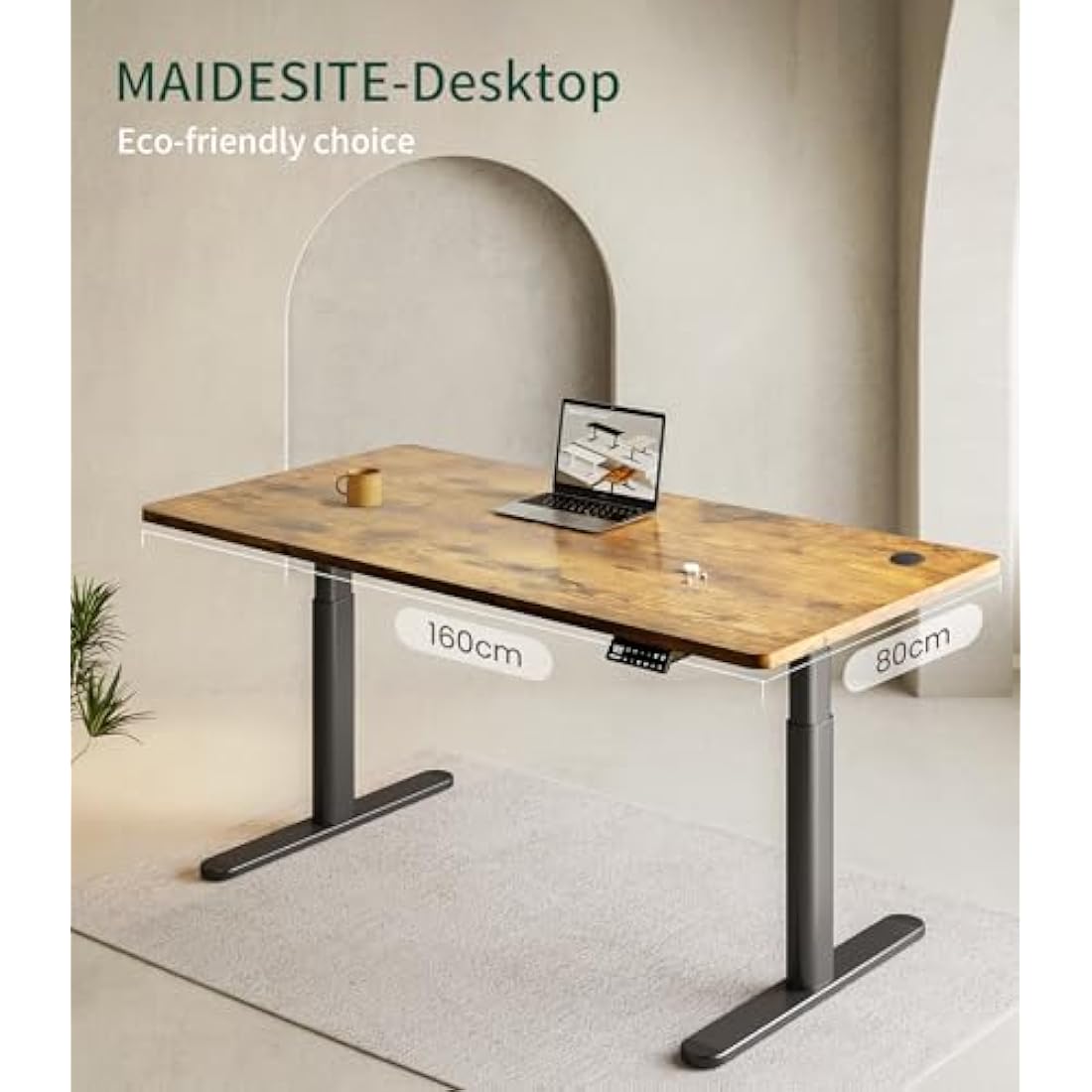 MAIDeSITe Table Top,Desktop for Height Adjustable Electric Standing Desk,160 * 80 * 2.5 cm