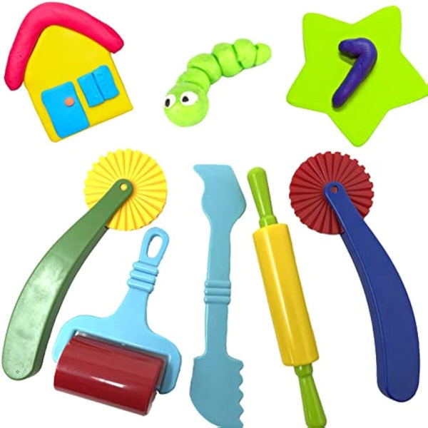 Playdough Set for Kids – 5 Dough Tools, Cutters & Accessories – Play Dough Tools for Toddlers Age 3+ – Creative Playdough Accessories for Craft & Sensory Play