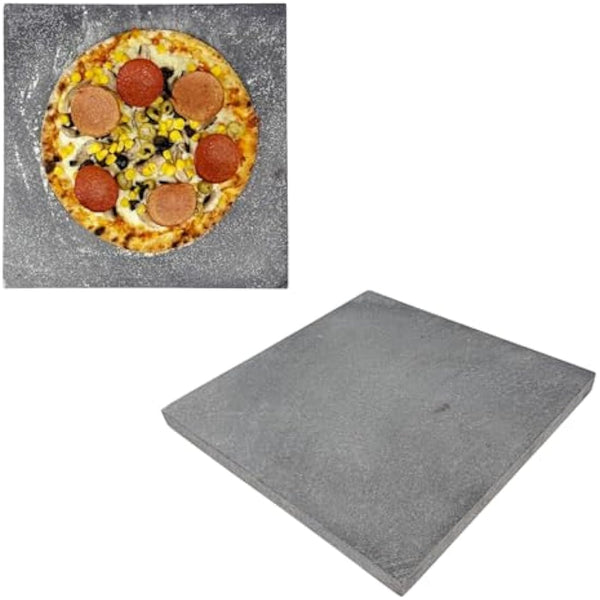Baking Pizza Lava Stone. Bread Making 100% Natural Volcanic Square Serving Stone. Multi-Purpose Oven & BBQ, Grill. High Heat Retention. (30x30cm)