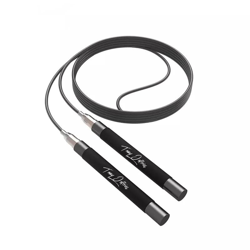 Tony Jeffries's 2.0 Speed Jump Rope of 360 Degree Spin Ball Bearings, Daily Exercise Skipping Rope with Silicon Grip Handles, Lightweight Self Locking