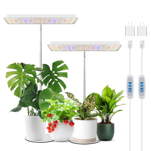 Wiaxulay Plant Grow Light, 78 LEDs Grow Light for Indoor Plants Full Spectrum, Height Adjustable Desk Growing Lamp with Metal Base, Auto Timer 6/12/16