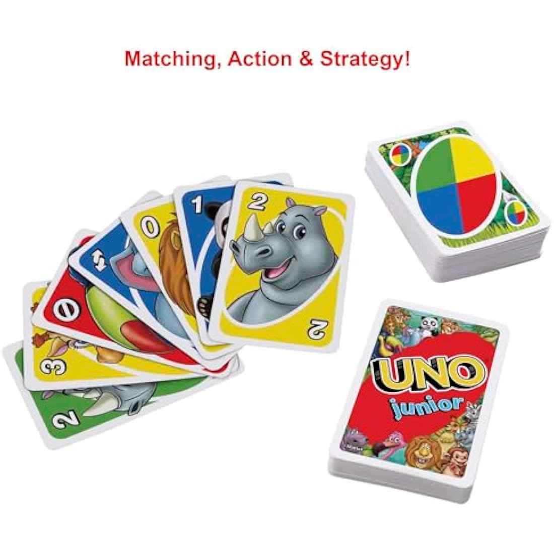 UNO Junior Card Game with 45 Cards, Gift for Kids 3 Years Old & Up, GKF04