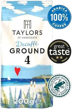 Taylors of Harrogate Decaffe Ground Roast Coffee, 200 g (Pack of 6 - Total 1.2kg)
