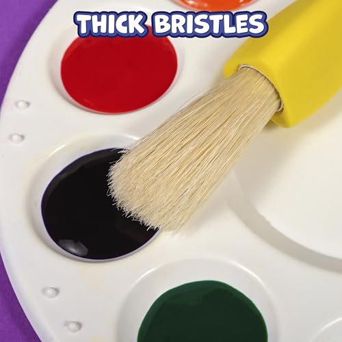 READY 2 LEARN Triangle Grip Paint Brushes | Set of 6 | 18m+ | Easy to Hold Paint Brushes for 2, 3 and 4 Year Olds | Encourage Writing Grip
